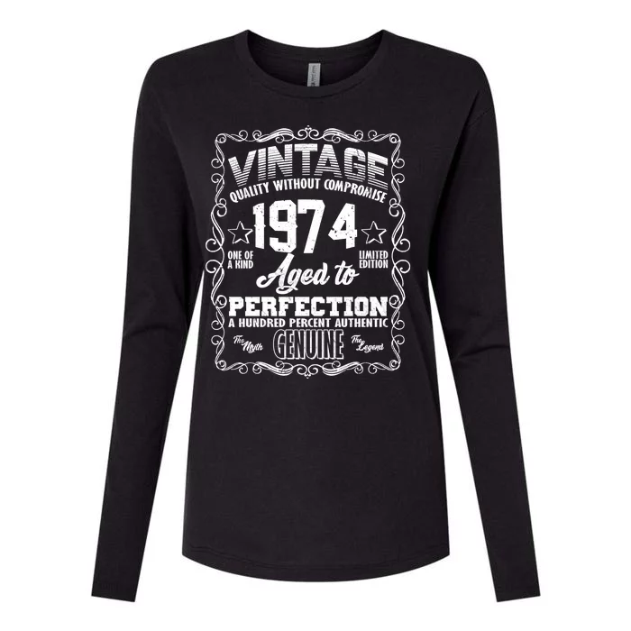 Vintage Quality Without Compromise Aged To Perfection 1974 50th Birthday Womens Cotton Relaxed Long Sleeve T-Shirt