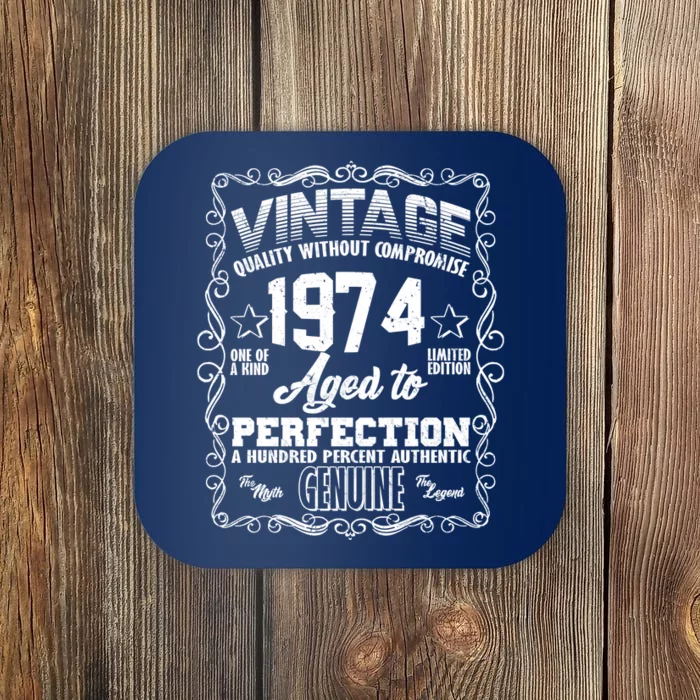 Vintage Quality Without Compromise Aged To Perfection 1974 50th Birthday Coaster