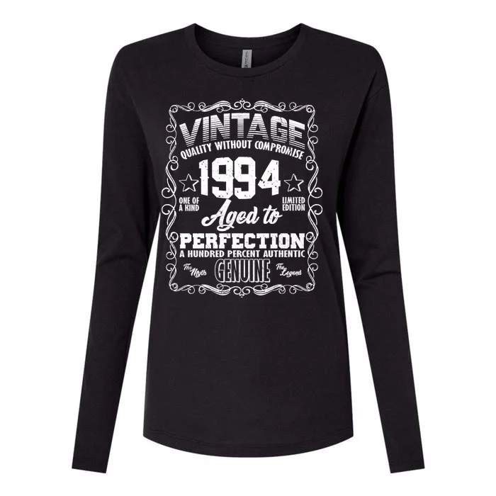 Vintage Quality Without Compromise Aged To Perfection 1994 30th Birthday Womens Cotton Relaxed Long Sleeve T-Shirt