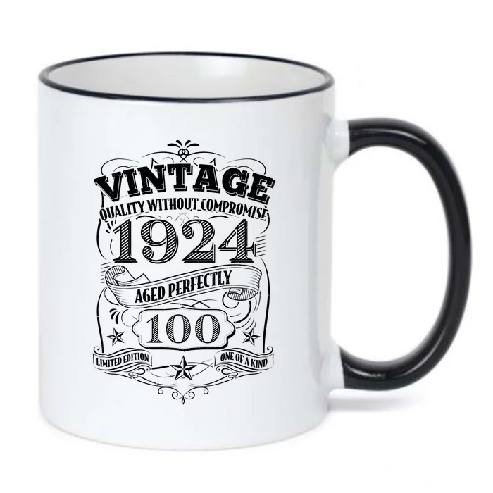 Vintage Quality Without Compromise Age Perfectly 1924 100th Birthday Black Color Changing Mug