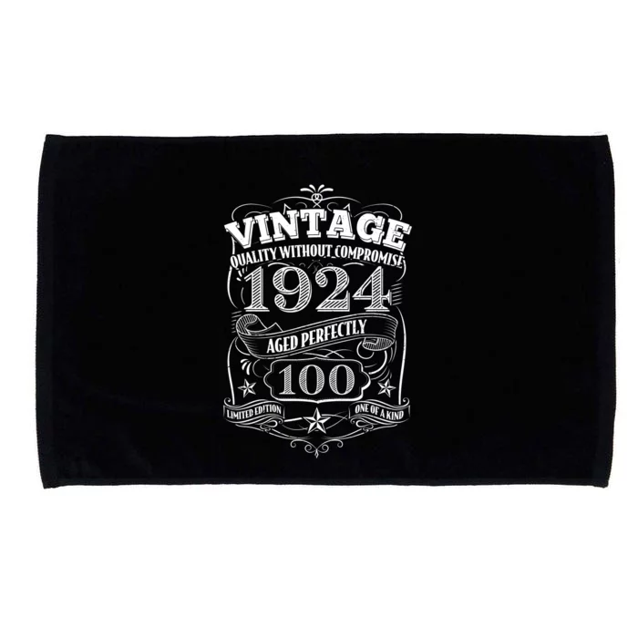 Vintage Quality Without Compromise Age Perfectly 1924 100th Birthday Microfiber Hand Towel