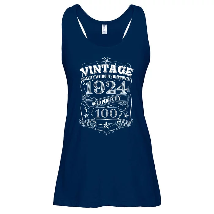 Vintage Quality Without Compromise Age Perfectly 1924 100th Birthday Ladies Essential Flowy Tank