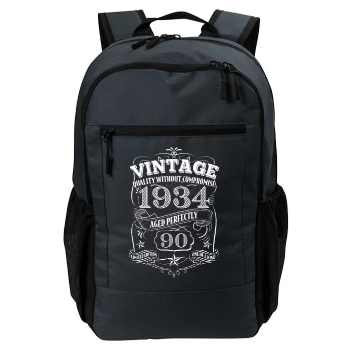 Vintage Quality Without Compromise Age Perfectly 1934 90th Birthday Daily Commute Backpack