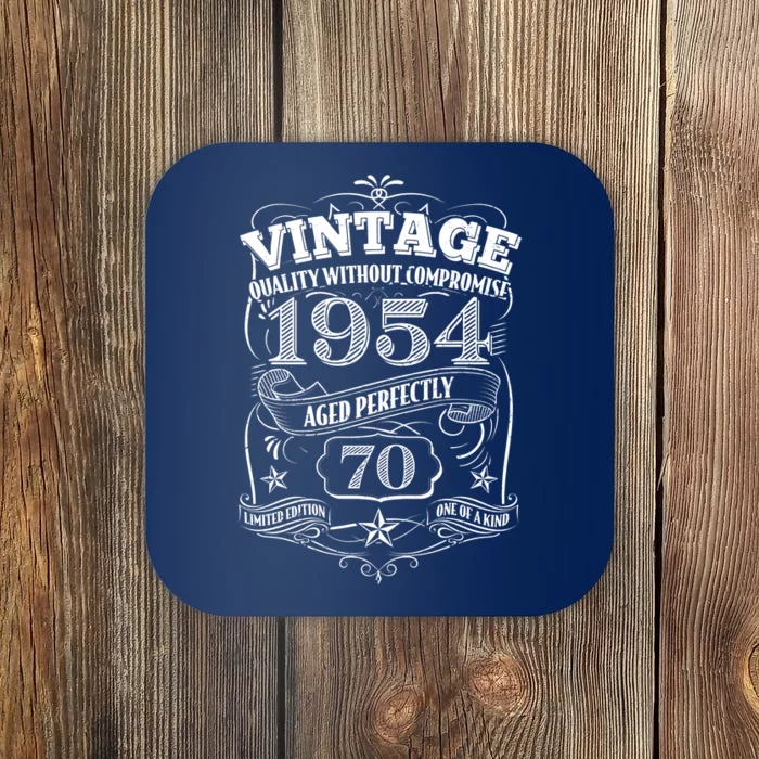 Vintage Quality Without Compromise Age Perfectly 1954 70th Birthday Coaster