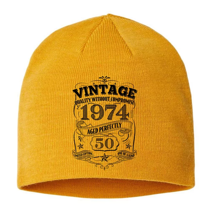 Vintage Quality Without Compromise Age Perfectly 1974 50th Birthday 8 1/2in Sustainable Knit Beanie