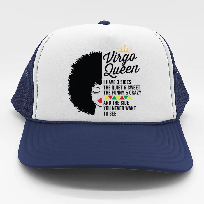 Virgo Queen Zodiac Personality Qualities Black Gift Trucker Hat