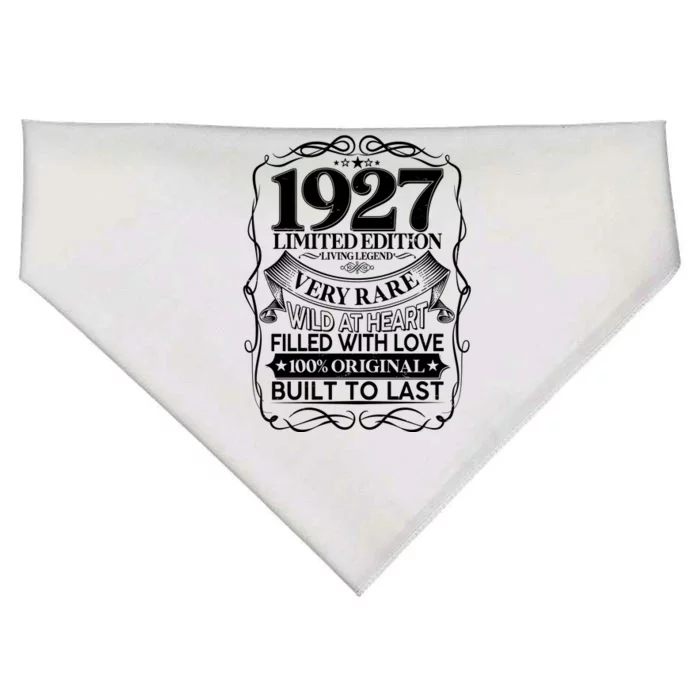 Vintage Retro 1927 Birthday Limited Edition Living Legend Built To Last USA-Made Doggie Bandana