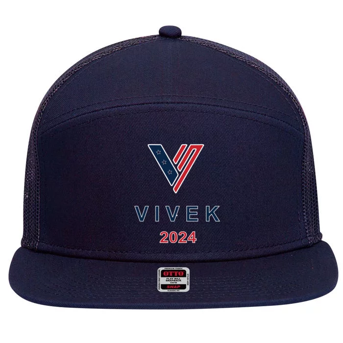 Vivek Ramaswamy 2024 Presidential Campaign 7 Panel Mesh Trucker Snapback Hat