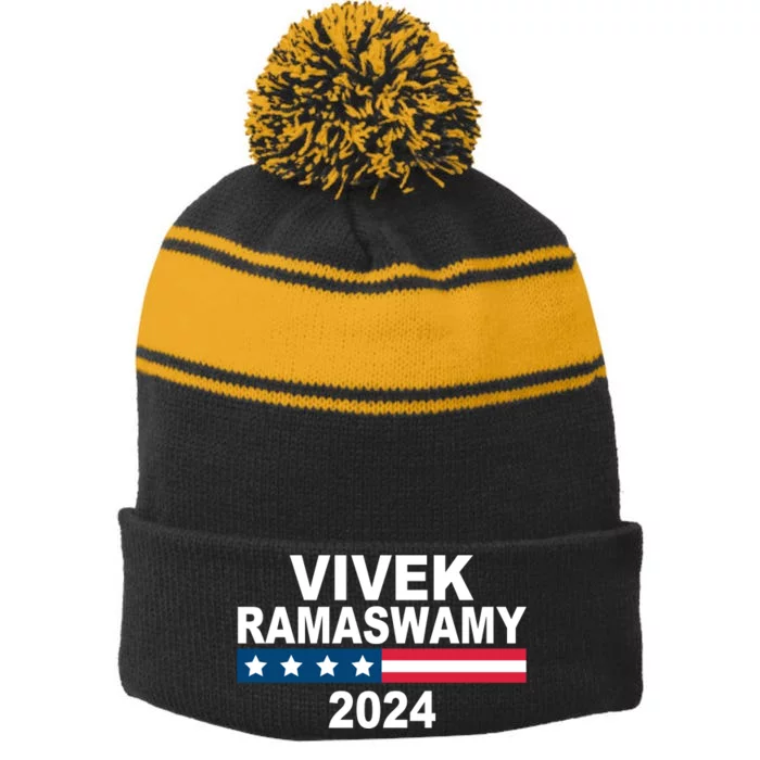 Vivek Ramaswamy 2024 Election Stripe Pom Pom Beanie