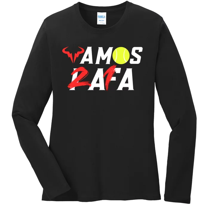 Vamos Rafa 21 Rafael Nadal Tennis Lover Ladies Long Sleeve Shirt