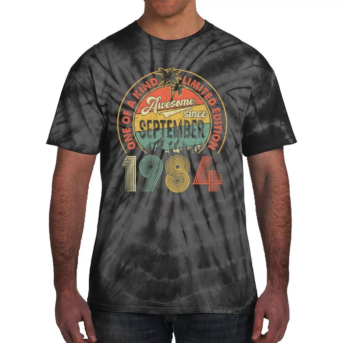 Vintage Retro 40 Years Old September 1984 Tie-Dye T-Shirt