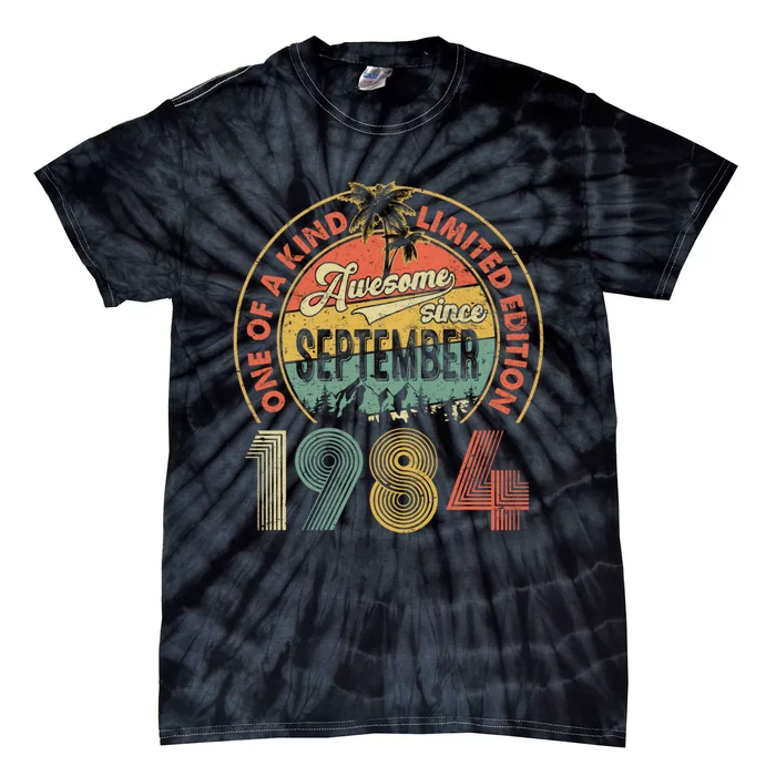 Vintage Retro 40 Years Old September 1984 Tie-Dye T-Shirt