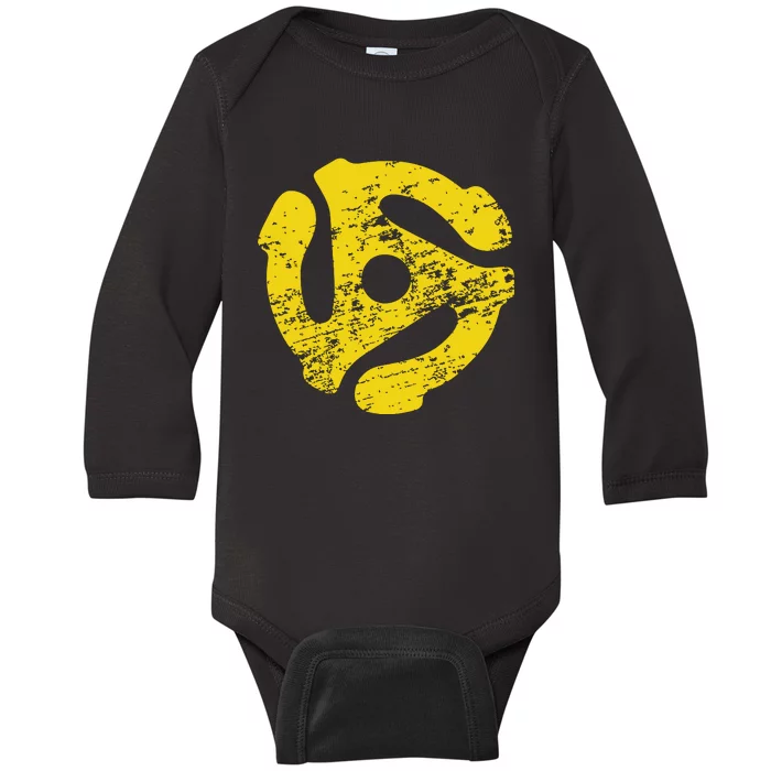 Vinyl Record 45 Rpm Spindle Adapter T Baby Long Sleeve Bodysuit