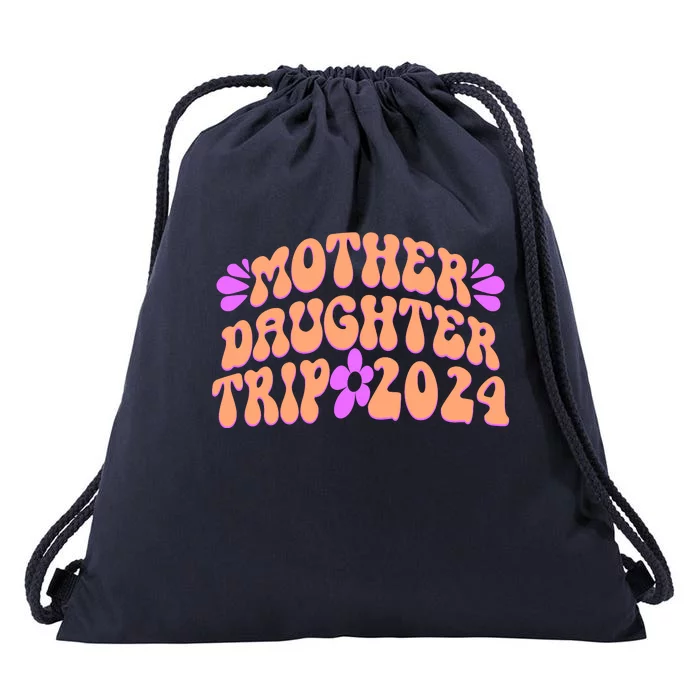 Vintage Retro 60S Mother Daughter Trip 2024 Drawstring Bag