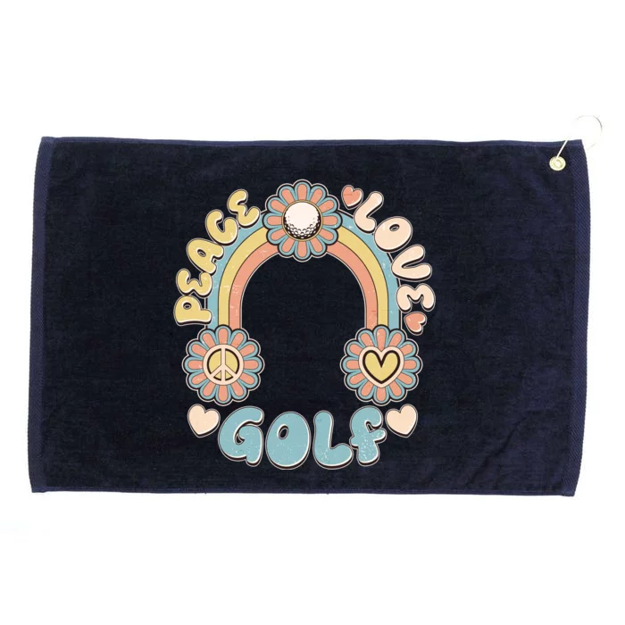 Vintage Retro 60s Peace Love Golf Grommeted Golf Towel