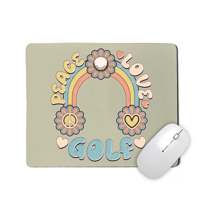 Vintage Retro 60s Peace Love Golf Mousepad