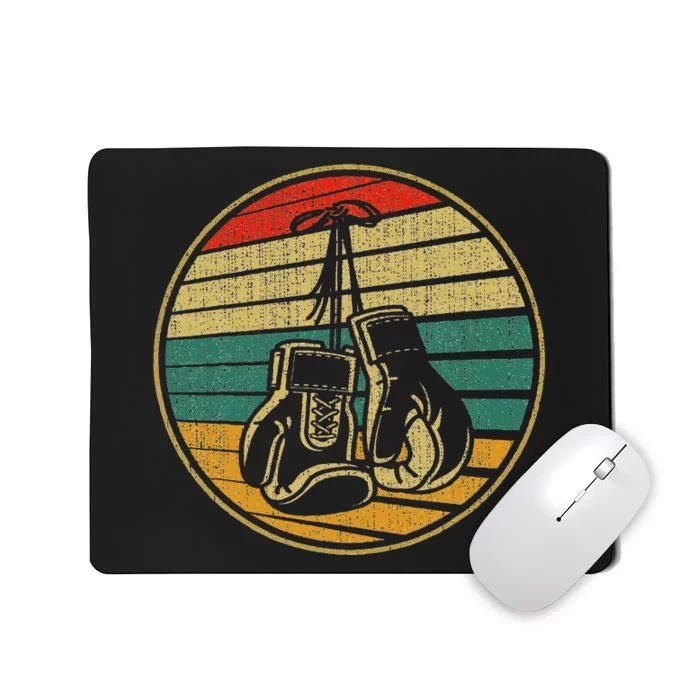 Vintage Retro 60s 70s Style Boxing Gloves Boxer Player Lover Mousepad