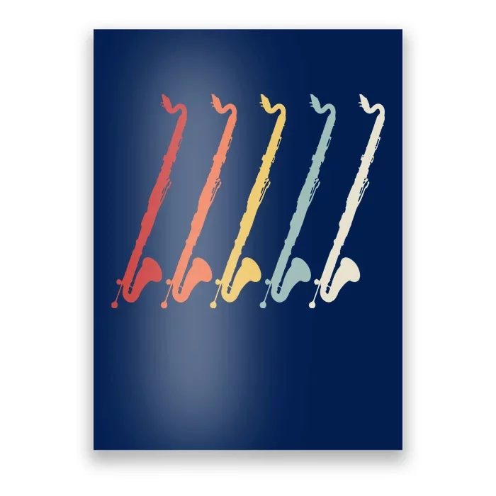 Vintage Retro 70s Bass Clarinet For Clarinet Players Poster