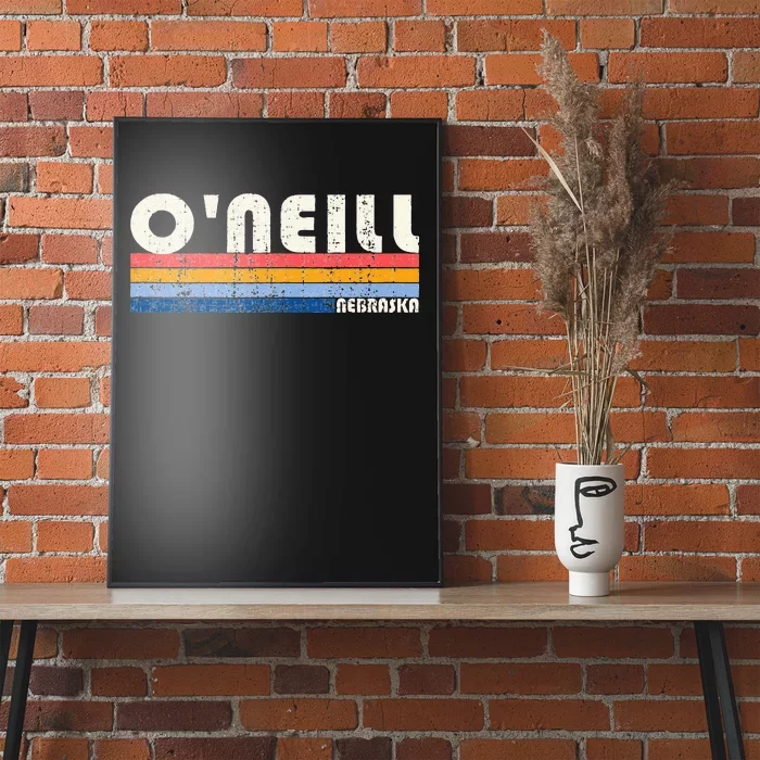 Vintage Retro 70s 80s Style Hometown Of ONeill NE Poster