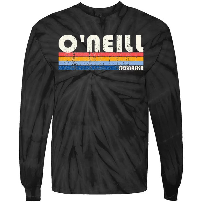 Vintage Retro 70s 80s Style Hometown Of ONeill NE Tie-Dye Long Sleeve Shirt