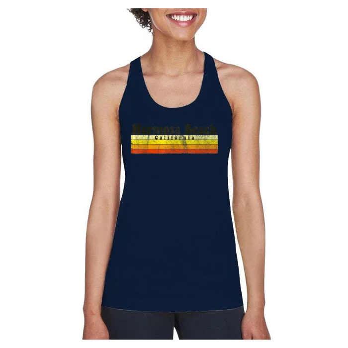 Vintage Retro 70s 80s Hermosa Beach, CA Women's Racerback Tank