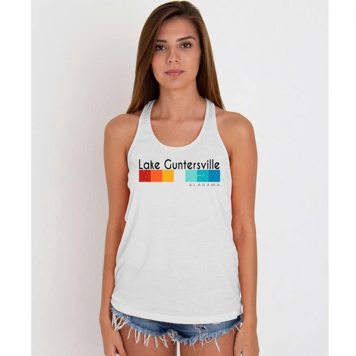 Vintage Retro 70s 80s Lake Guntersville Al Alabama Souvenir Women's Knotted Racerback Tank