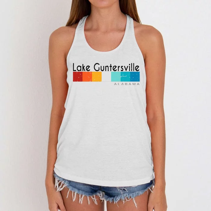 Vintage Retro 70s 80s Lake Guntersville Al Alabama Souvenir Women's Knotted Racerback Tank