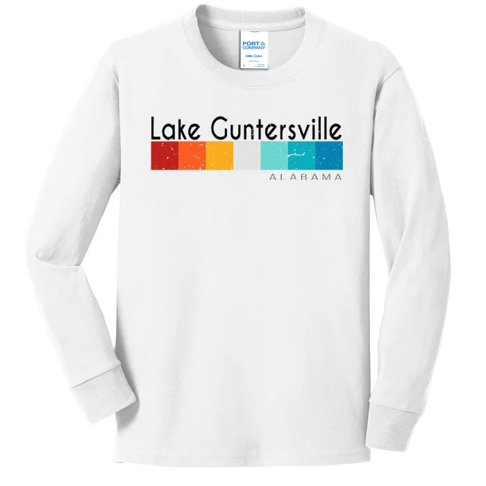 Vintage Retro 70s 80s Lake Guntersville Al Alabama Souvenir Kids Long Sleeve Shirt