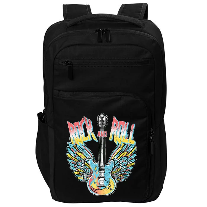 Vintage Retro 80s Rock & Roll Music Electric Guitar Wings Impact Tech Backpack