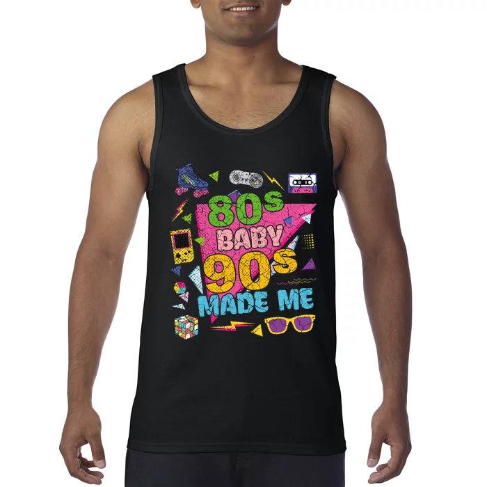 Vintage Retro 80S Baby 90S Made Me 1980s 1990s Nostalgia Tank Top