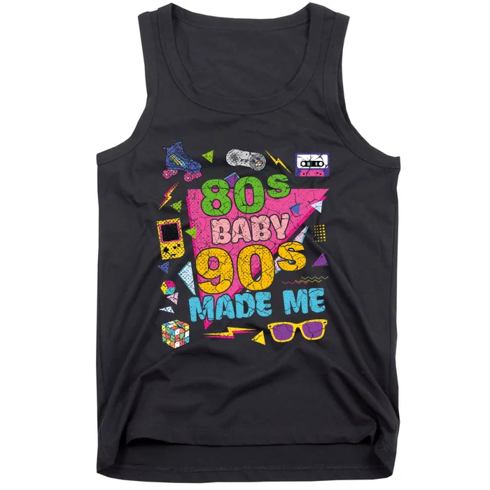 Vintage Retro 80S Baby 90S Made Me 1980s 1990s Nostalgia Tank Top