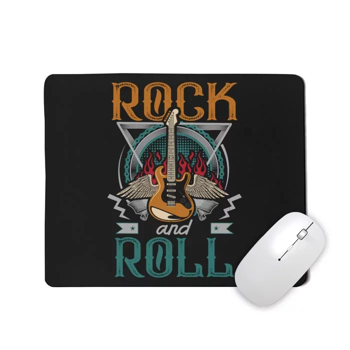 Vintage Retro 80s Rock & Roll Music Guitar Wings Mousepad