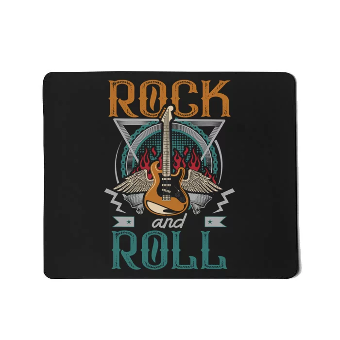 Vintage Retro 80s Rock & Roll Music Guitar Wings Mousepad