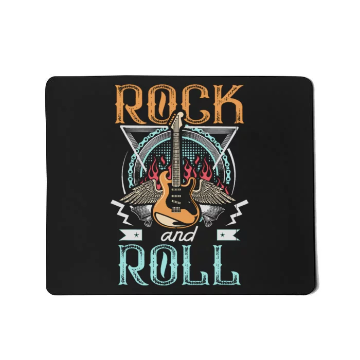 Vintage Retro 80s Rock & Roll Music Guitar Wings Mousepad