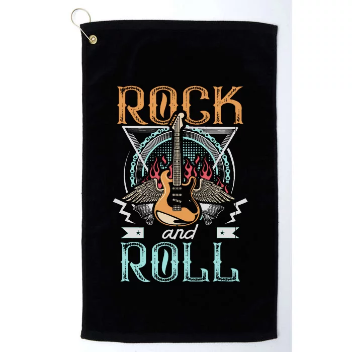 Vintage Retro 80s Rock & Roll Music Guitar Wings Platinum Collection Golf Towel