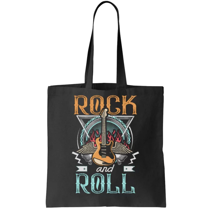 Vintage Retro 80s Rock & Roll Music Guitar Wings Tote Bag