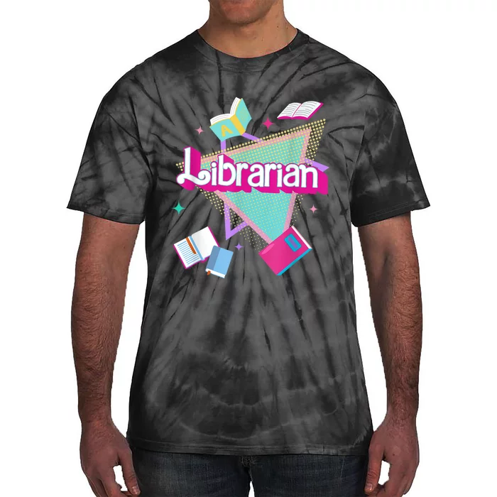 Vintage Retro 90s Librarian Reading First Day Back To Shcool Tie-Dye T-Shirt