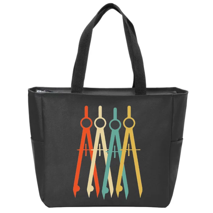 Vintage Retro Art Architect Architecture Zip Tote Bag