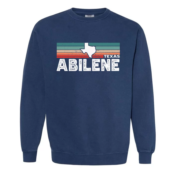 Vintage Retro Abilene Tx Tourist Native Texas State Garment-Dyed Sweatshirt