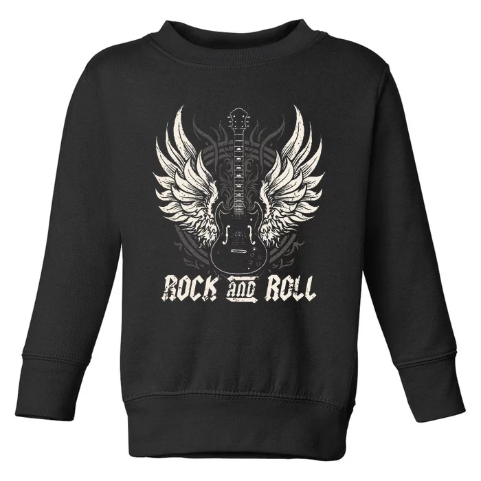 Vintage Rock and Roll Guitar Music Toddler Sweatshirt