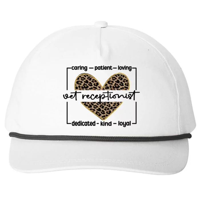 Vet Receptionist Appreciation Veterinary Receptionist Cool Gift Snapback Five-Panel Rope Hat