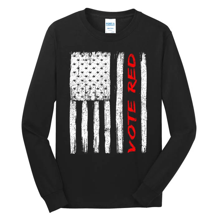 Vote Red American Flag ProRepublican Tall Long Sleeve T-Shirt