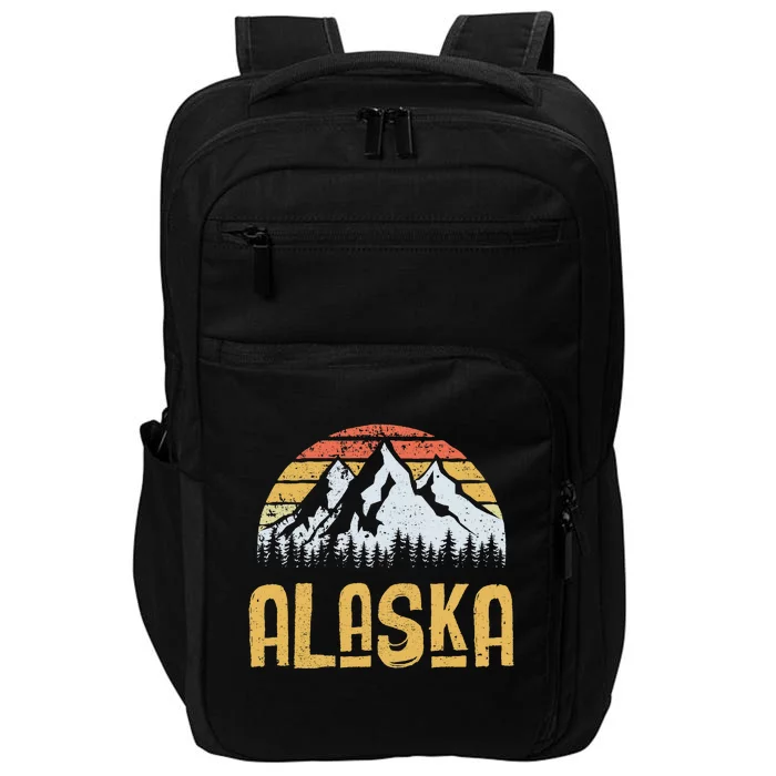 Vintage Retro Alaska U.S. Mountains Glacier Impact Tech Backpack