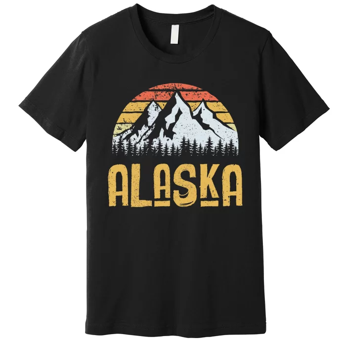 Vintage Retro Alaska U.S. Mountains Glacier Premium T-Shirt