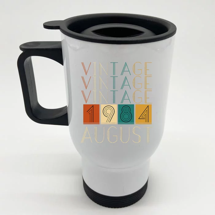 Vintage Retro August 1984 Front & Back Stainless Steel Travel Mug