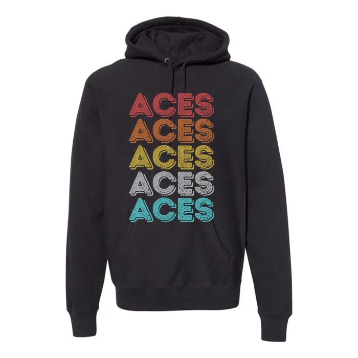 Vintage Retro Aces Premium Hoodie