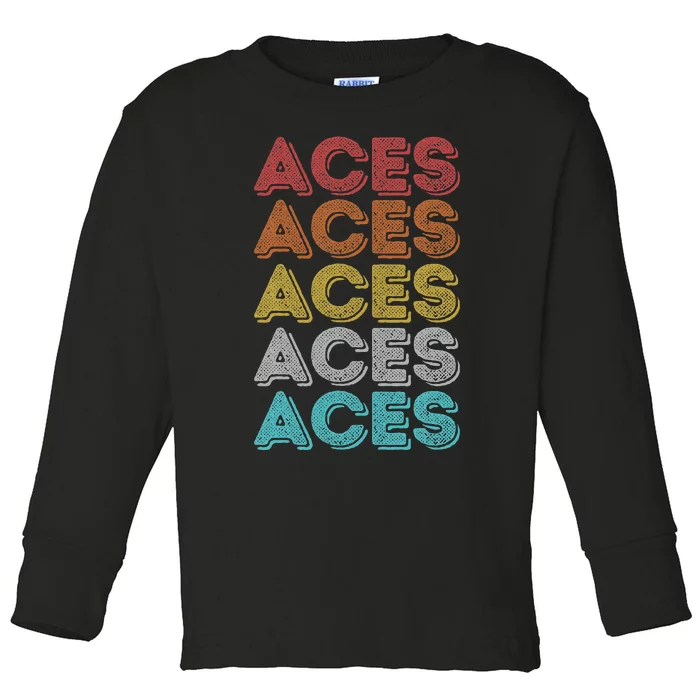 Vintage Retro Aces Toddler Long Sleeve Shirt