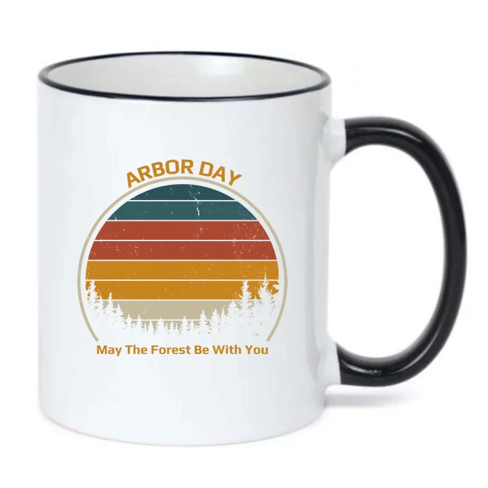 Vintage Retro Arbor Day Black Color Changing Mug