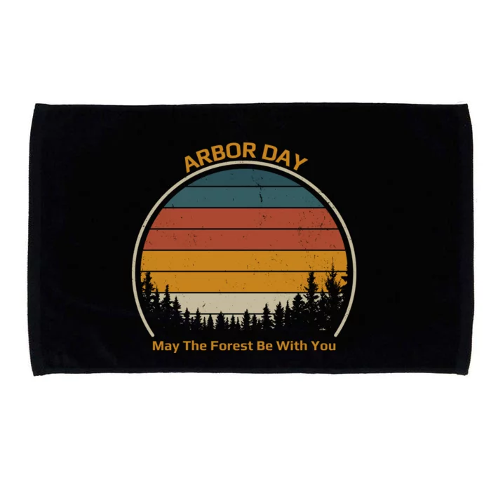 Vintage Retro Arbor Day Microfiber Hand Towel