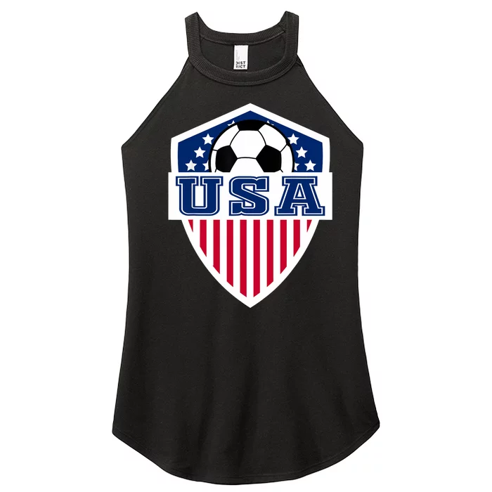 Vintage Retro American Football USA Soccer USA Flag Women’s Perfect Tri Rocker Tank